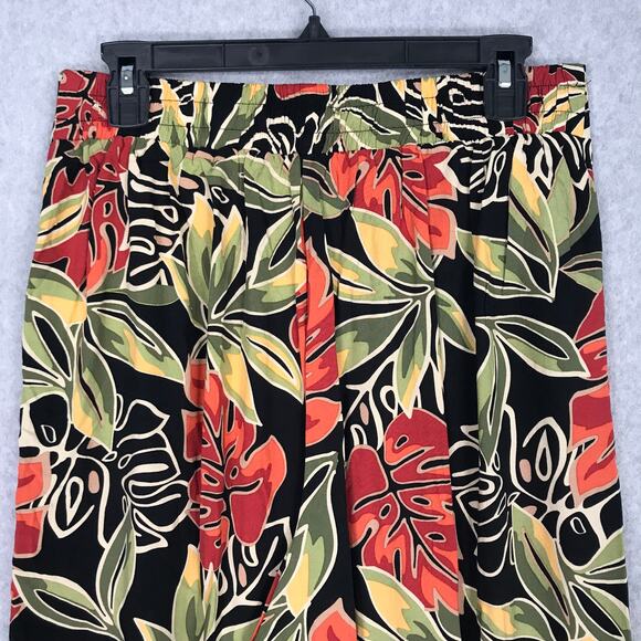 Panama Jack Pants Womens Small Floral Wide Leg Crop Aloha Coconut Flowy Resort‎ - Picture 10 of 13